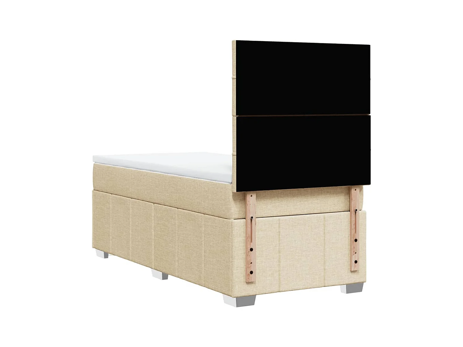 Cama com molas/colchão 90x200 cm tecido cor crème