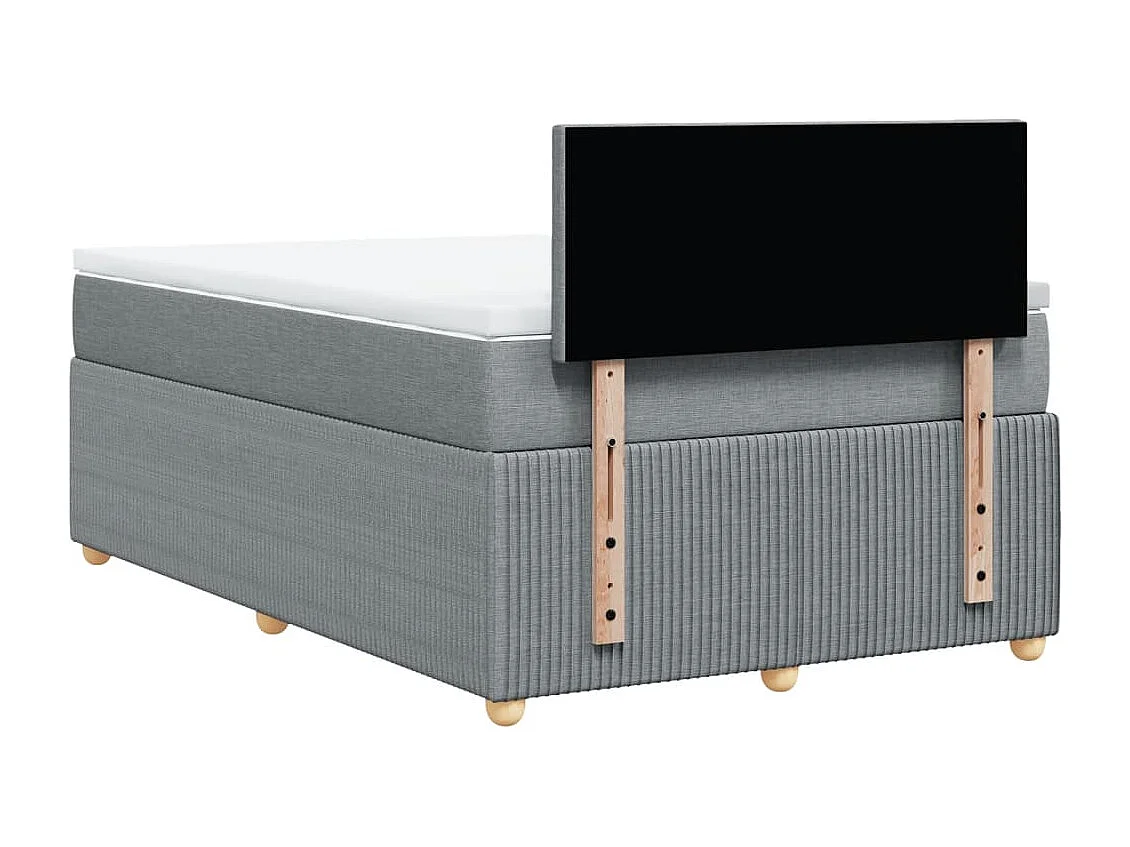 Sommier à lattes de lit avec matelas Gris clair 120x200cm Tissu