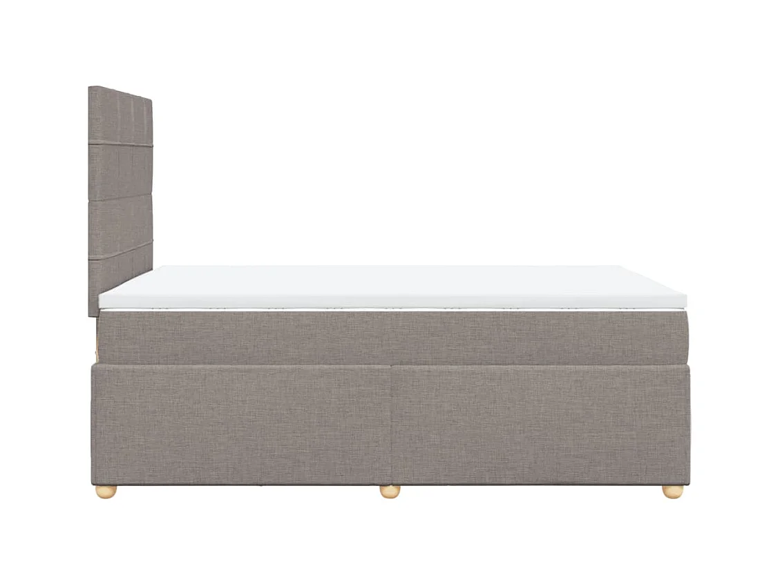 Cama boxspring c/ colchão 120x190cm tecido castanho-acinzentado