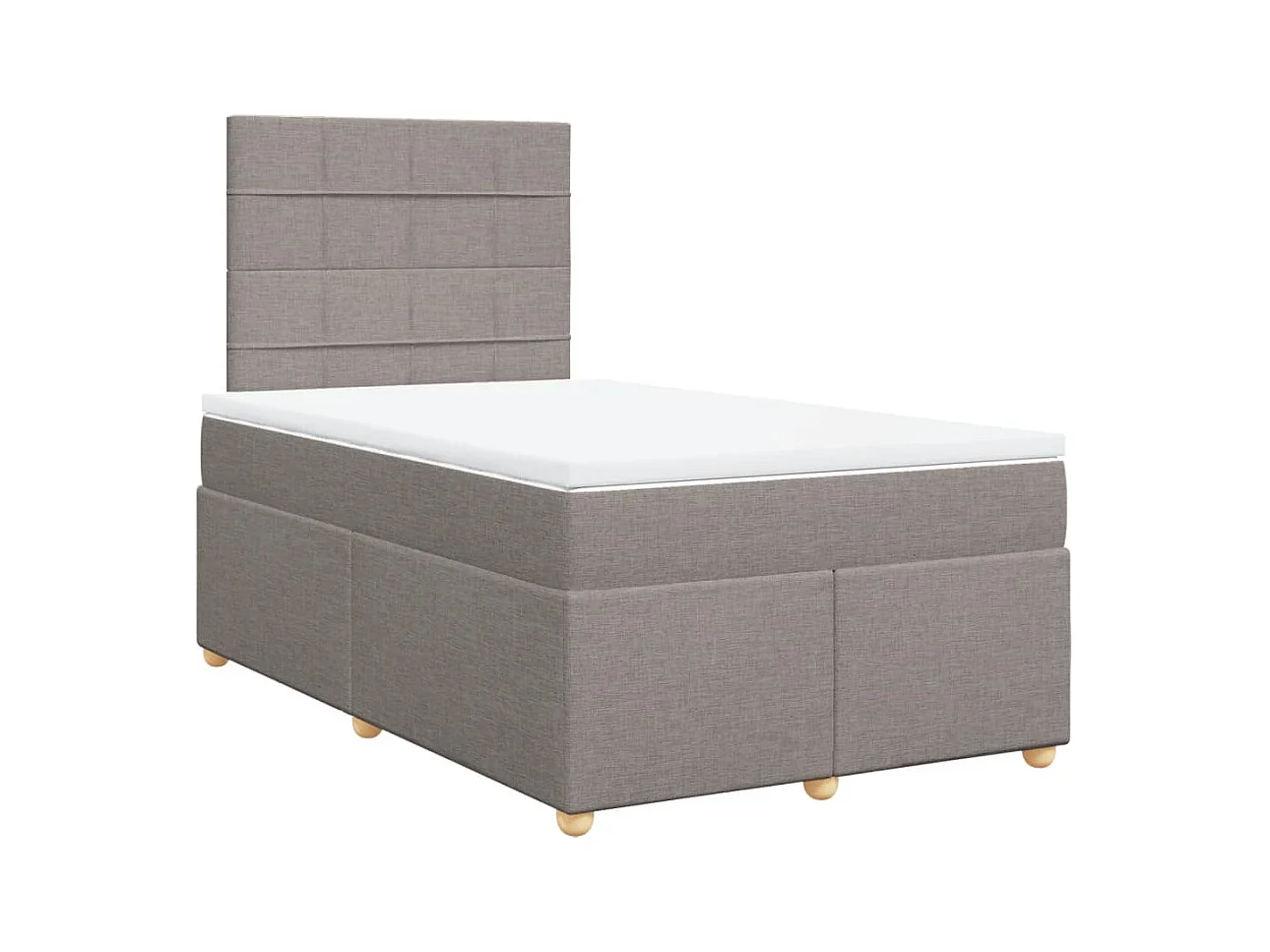 Cama boxspring c/ colchão 120x190cm tecido castanho-acinzentado