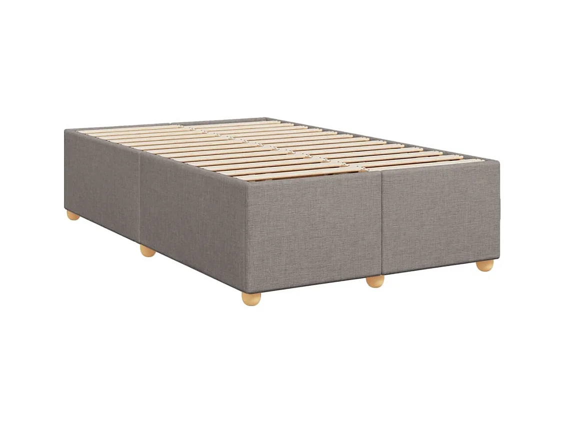 Cama boxspring c/ colchão 120x190cm tecido castanho-acinzentado