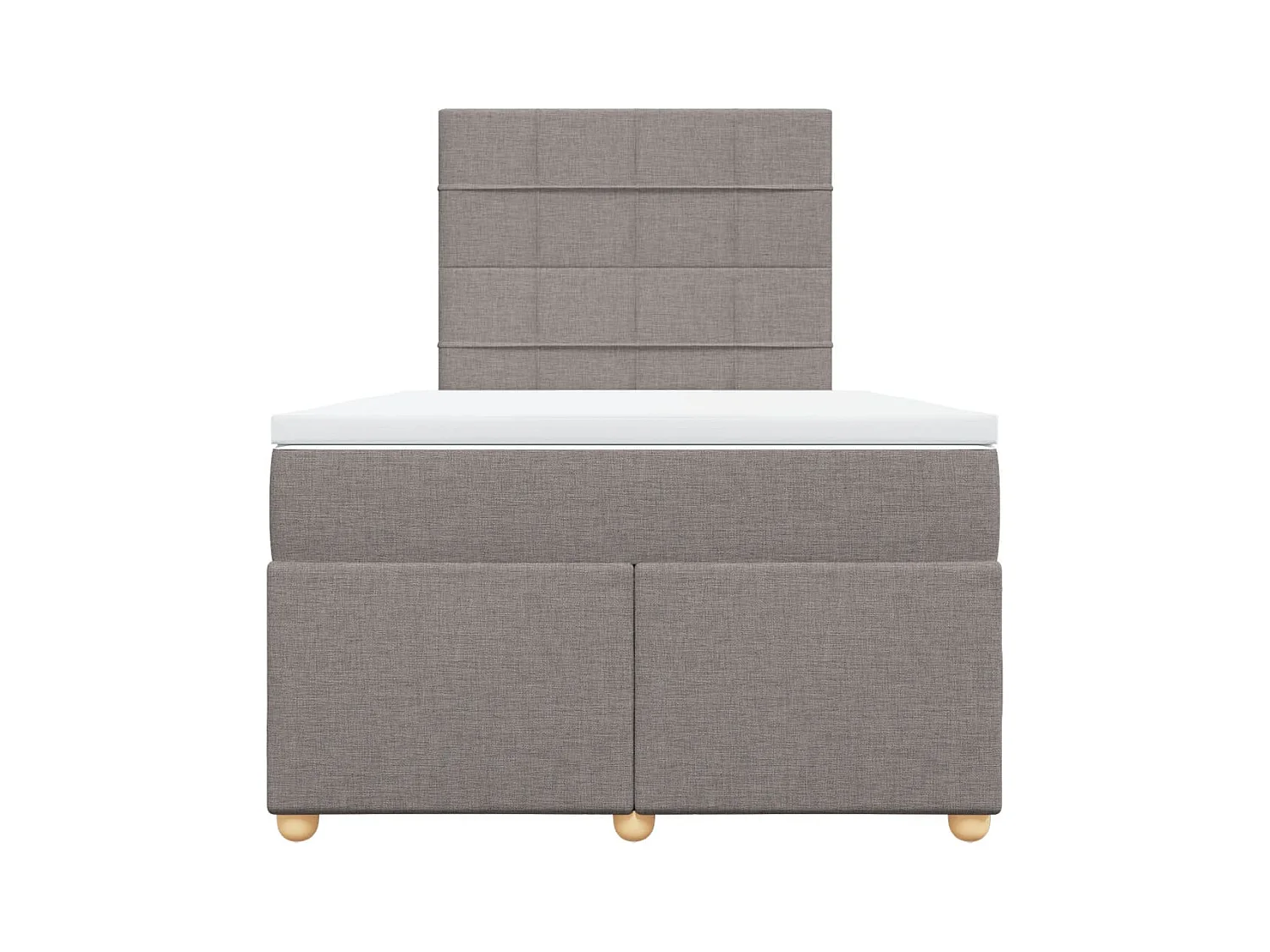 Cama boxspring c/ colchão 120x190cm tecido castanho-acinzentado