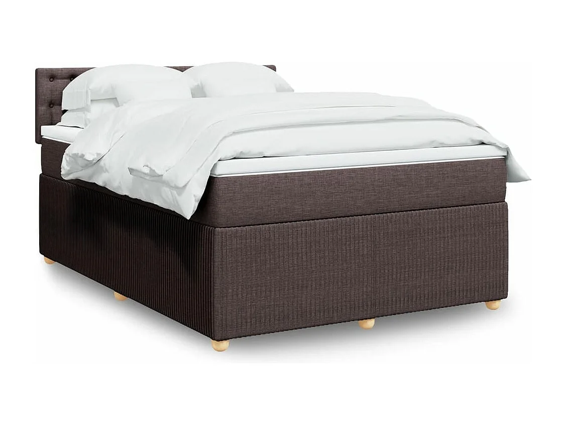 Sommier à lattes de lit avec matelas Marron foncé 140x200 cm