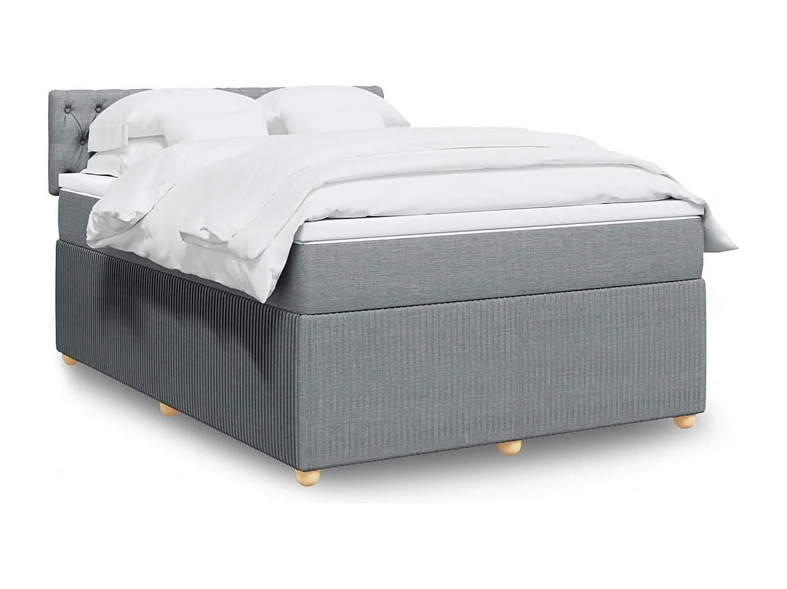 Boxspring met matras stof lichtgrijs 140x190 cm