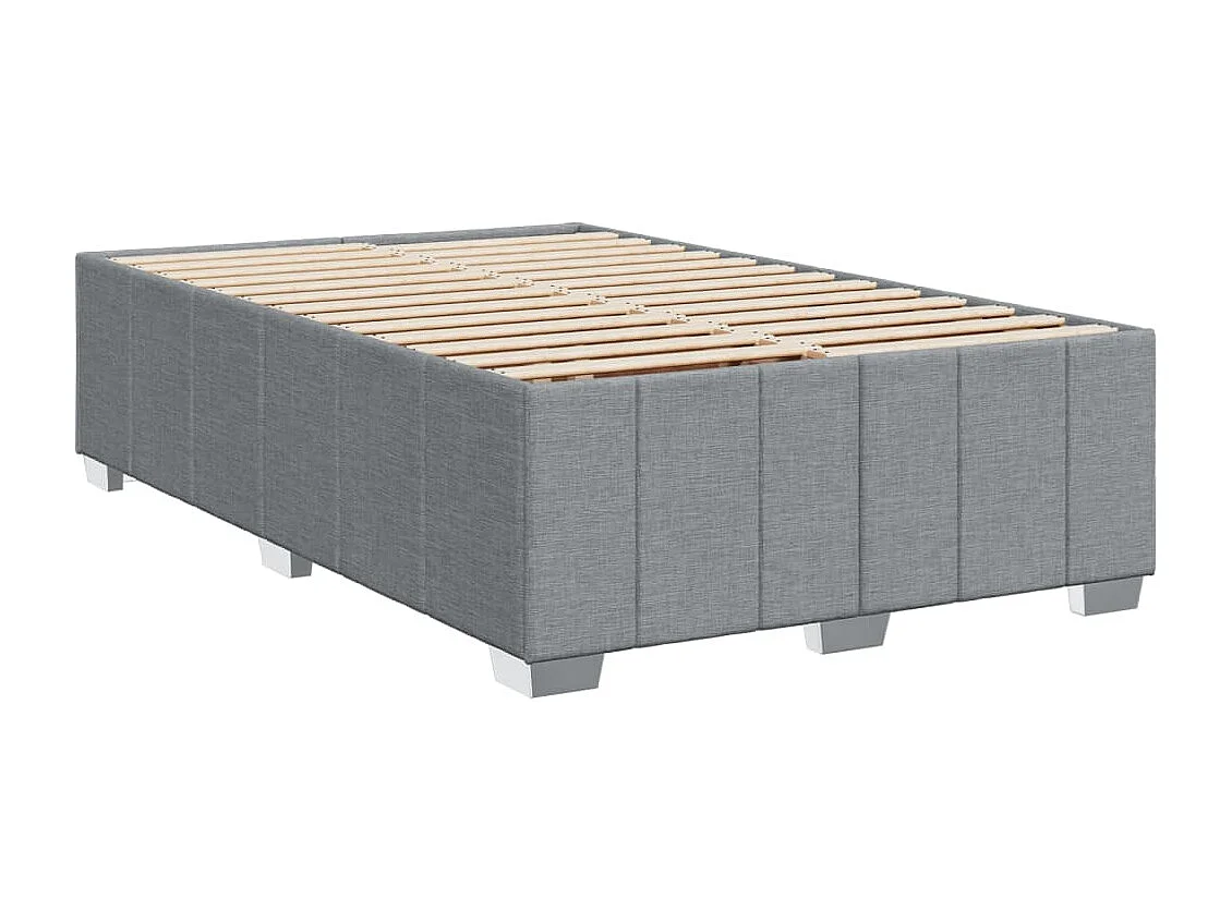 Cama boxspring com colchão 120x190 cm tecido cinzento-claro