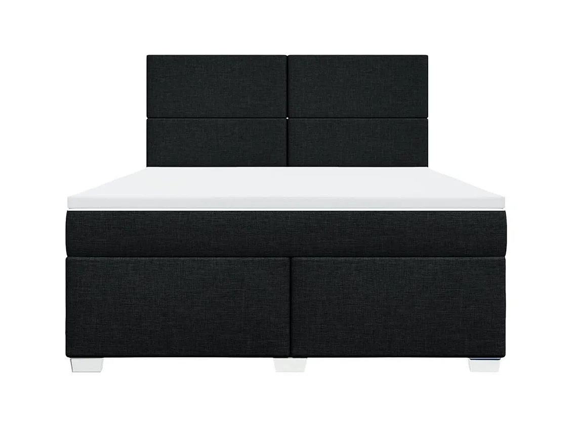 Sommier à lattes de lit avec matelas Noir 180x200 cm Tissu