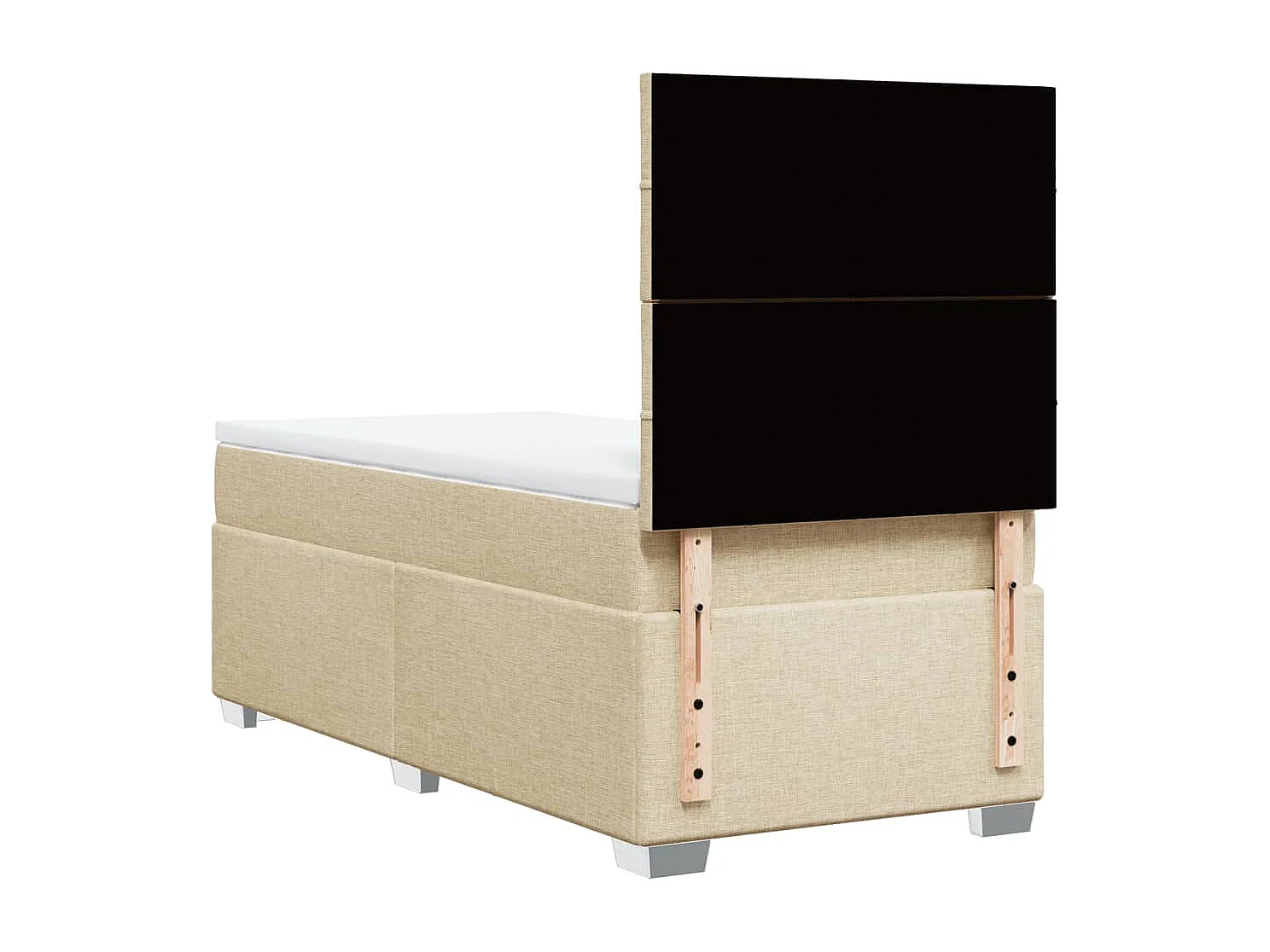 Sommier à lattes de lit avec matelas Crème 80x200 cm Tissu