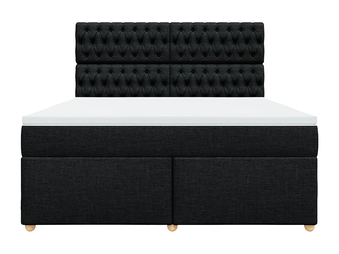 Cama com molas/colchão 180x200 cm tecido preto