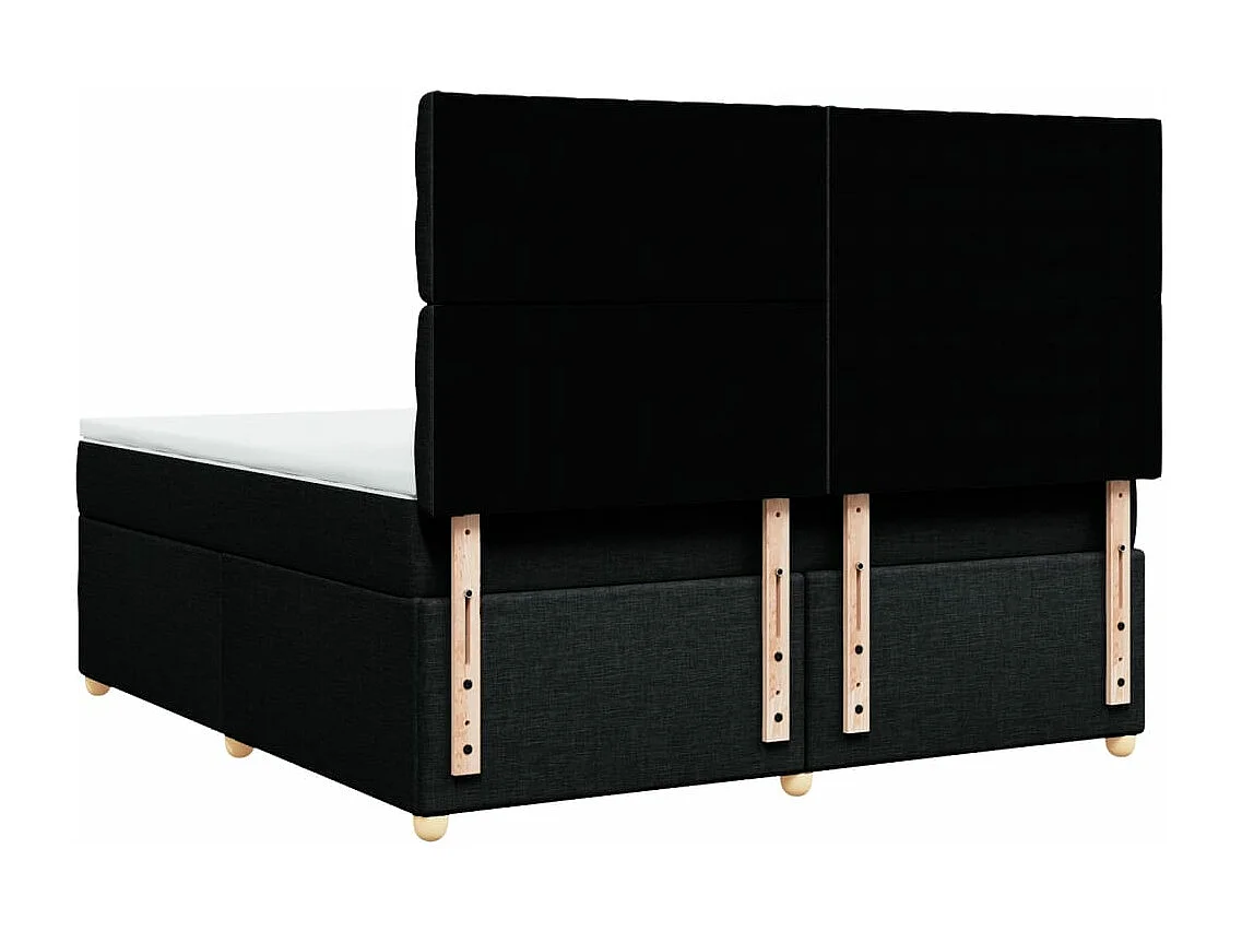 Cama com molas/colchão 180x200 cm tecido preto