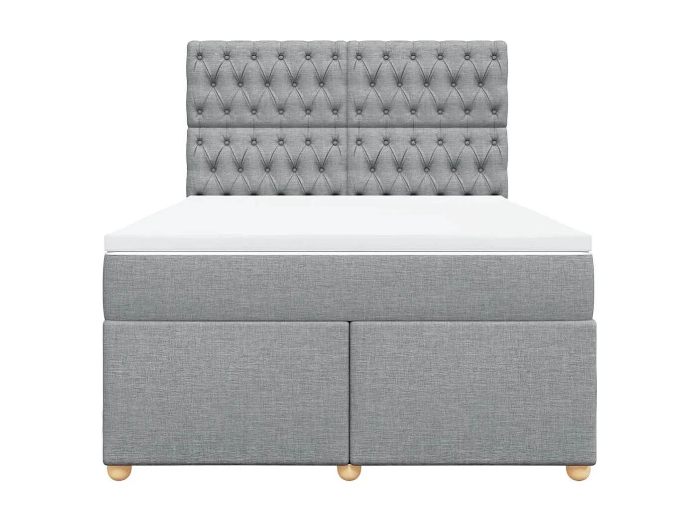 Sommier à lattes de lit avec matelas Gris clair 140x200cm Tissu