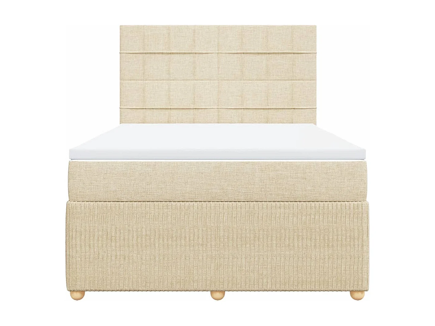 Sommier à lattes de lit avec matelas Crème 140x200 cm Tissu