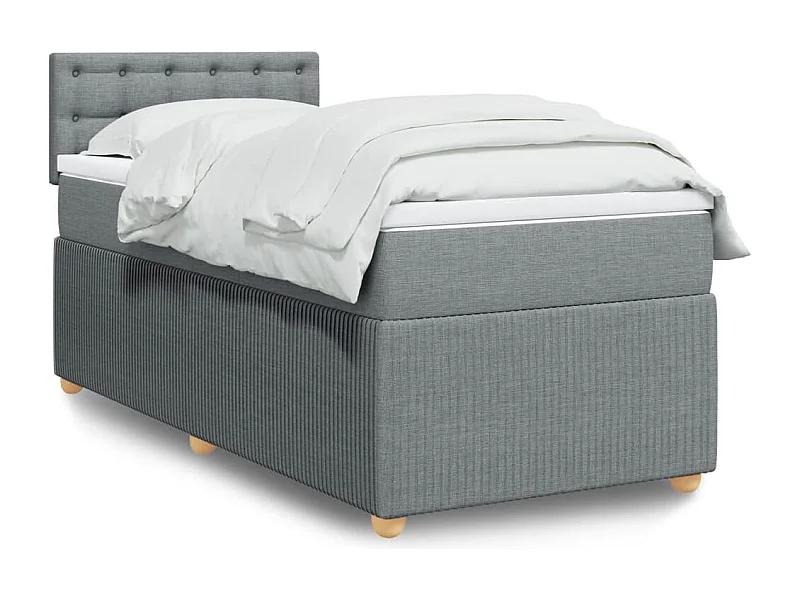 Sommier à lattes de lit avec matelas gris clair 80x200 cm tissu