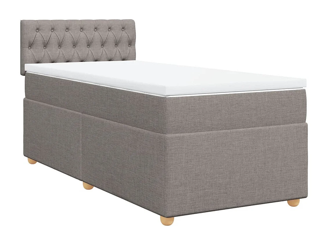 Sommier à lattes de lit avec matelas Taupe 90x200 cm Tissu