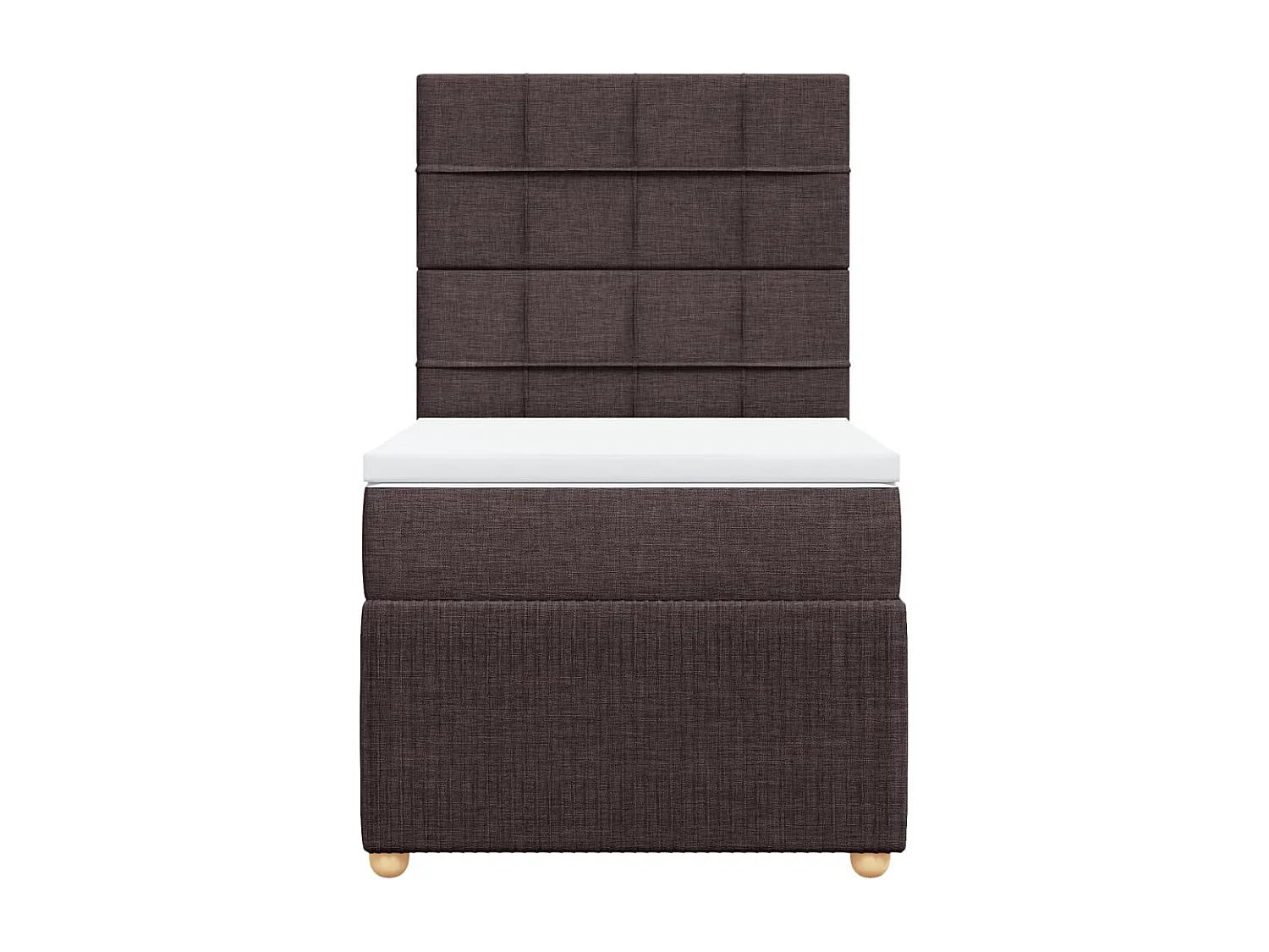 Cama com molas/colchão 80x200 cm tecido castanho-escuro