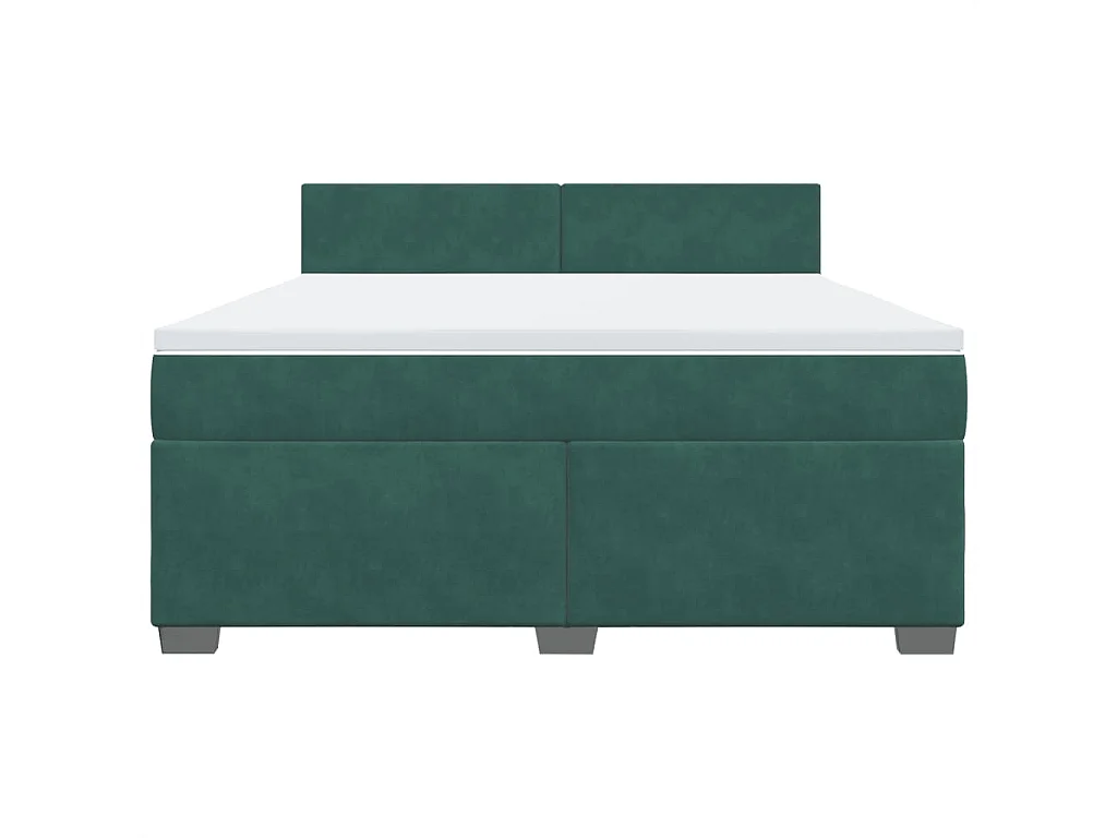 Boxspring met matras fluweel donkergroen 180x200 cm