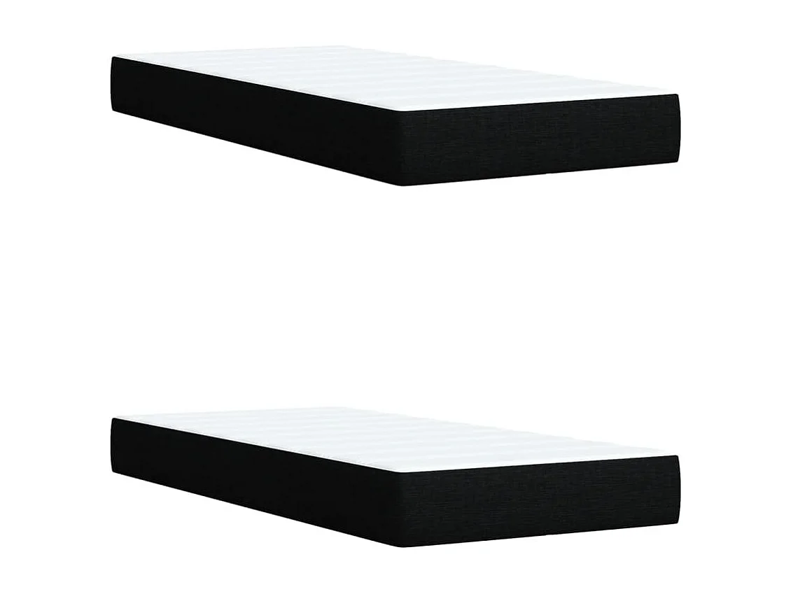 Sommier à lattes de lit avec matelas Noir 200x200 cm Tissu