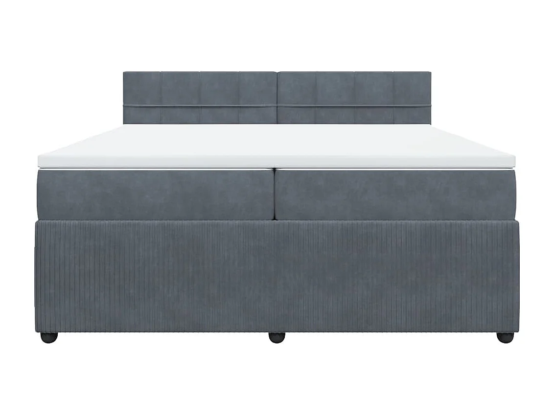 Sommier à lattes de lit et matelas Gris foncé 200x200cm Velours