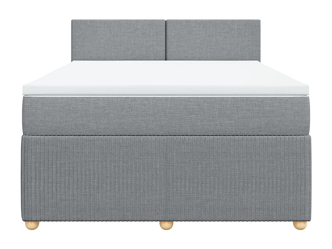 Boxspring met matras stof lichtgrijs 140x190 cm