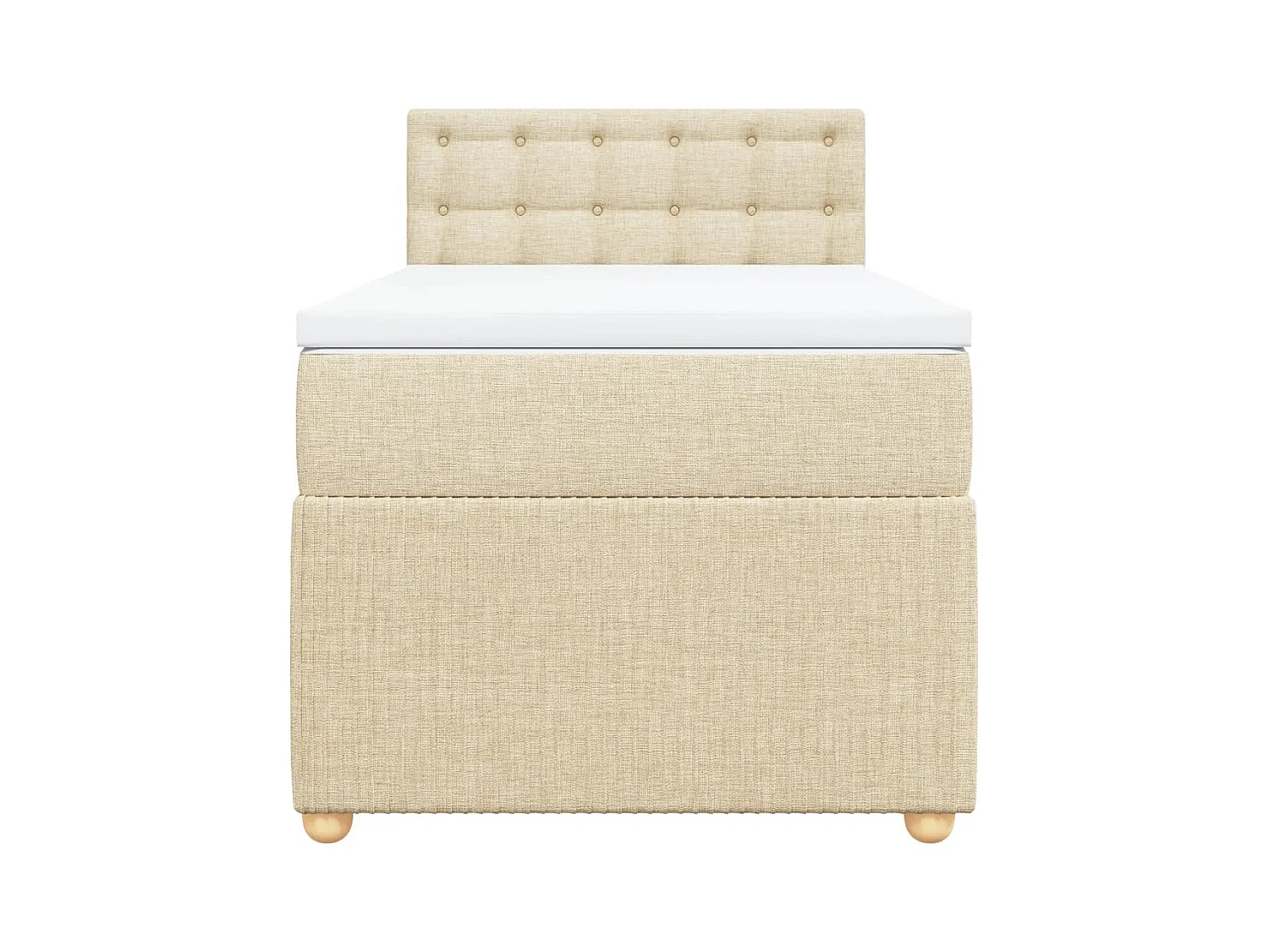 Sommier à lattes de lit avec matelas Crème 90x200 cm Tissu