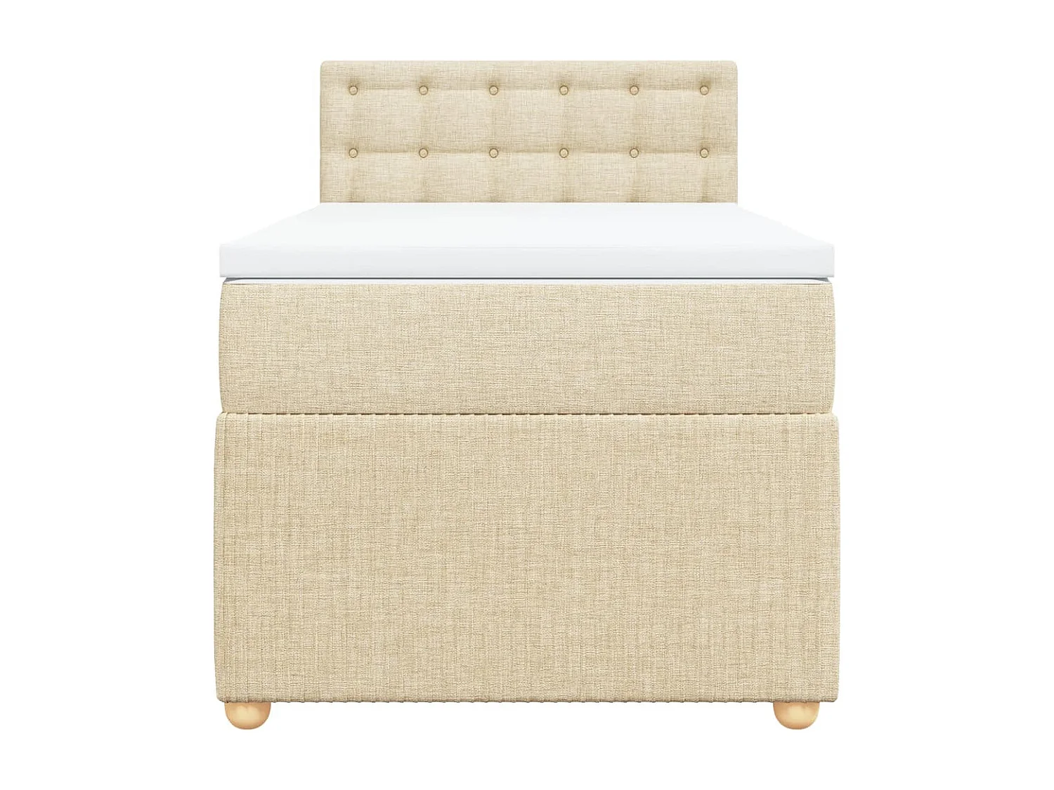 Cama com molas/colchão 90x200 cm tecido cor crème