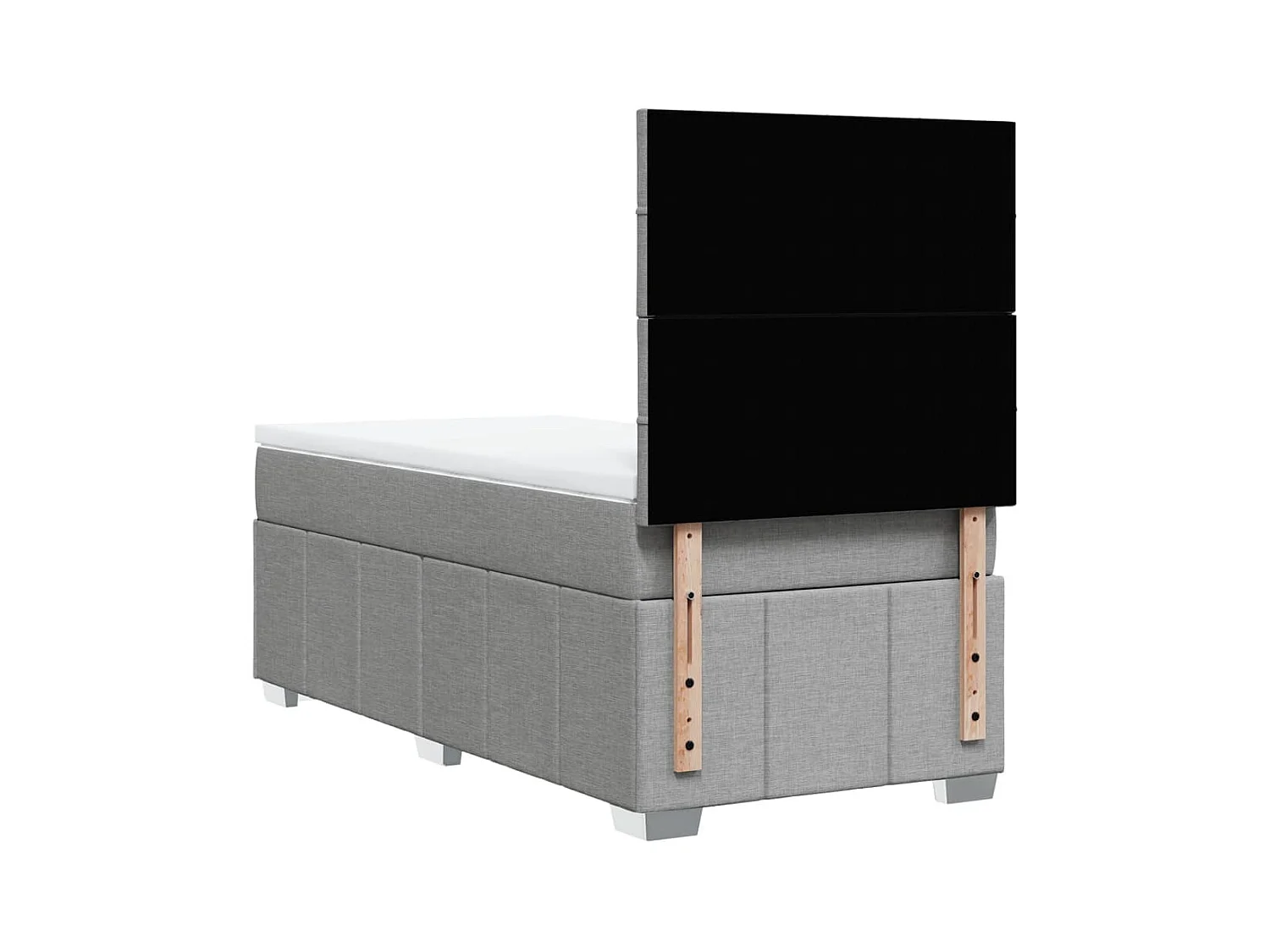 Sommier à lattes de lit et matelas Gris clair 90x190 cm Tissu