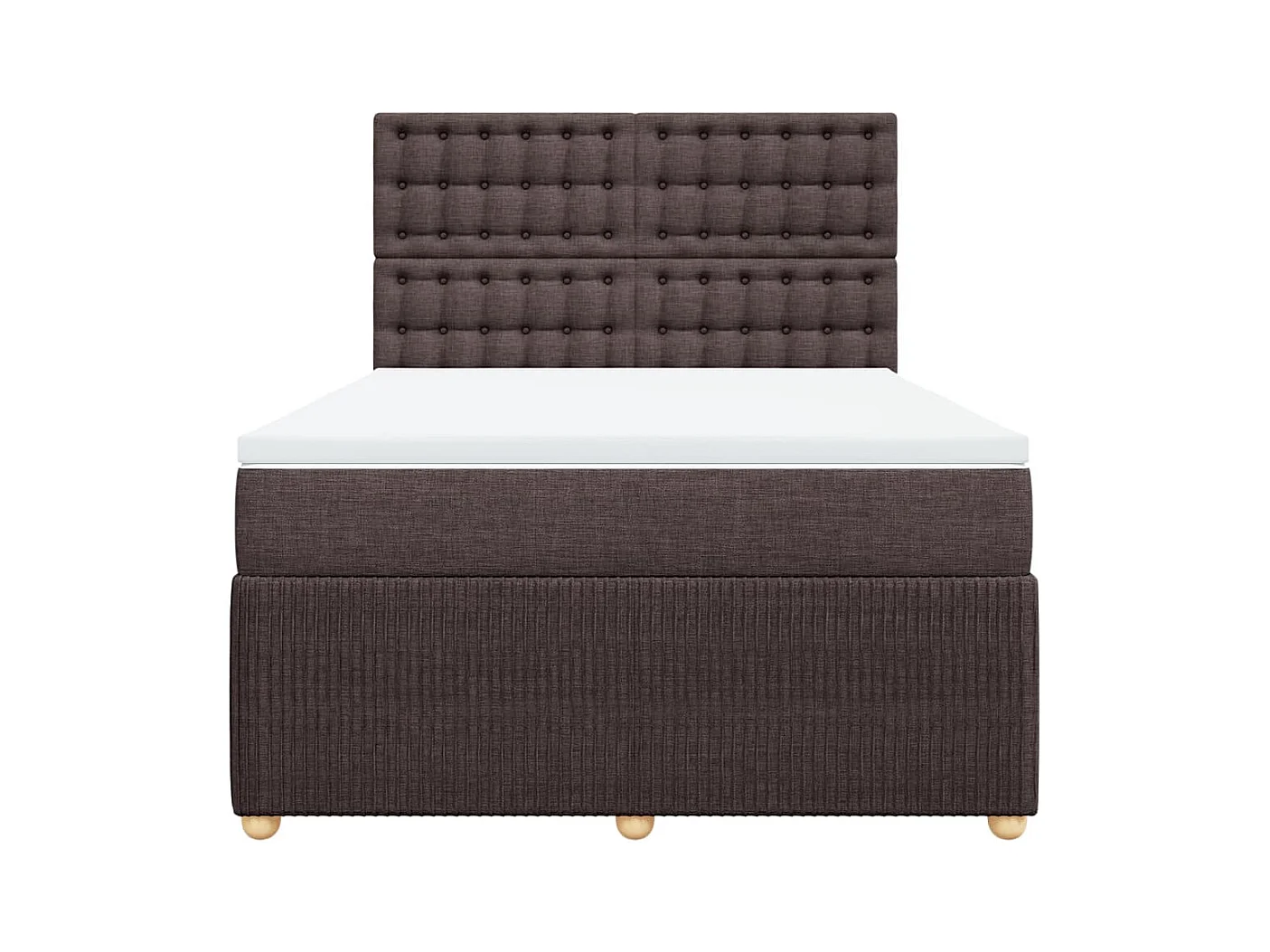 Sommier à lattes de lit avec matelas Marron foncé 140x190 cm