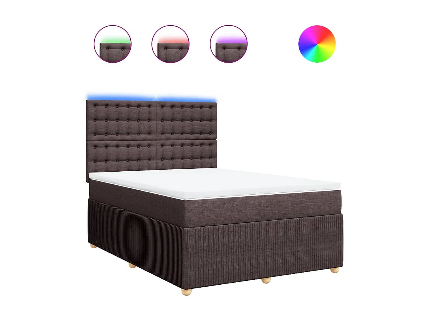 Cama com molas/colchão 140x190 cm tecido castanho-escuro