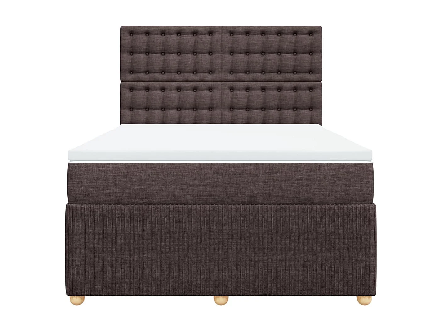 Cama com molas/colchão 140x190 cm tecido castanho-escuro