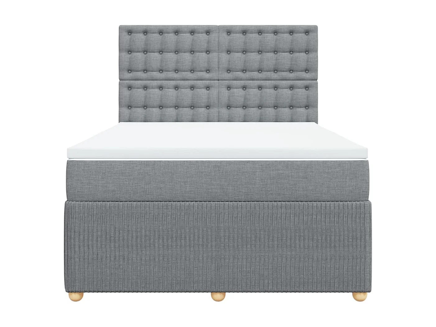 Sommier à lattes de lit avec matelas Gris clair 140x190cm Tissu