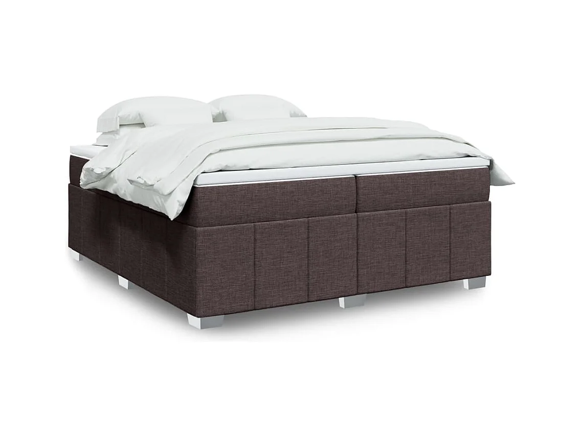 Boxspring met matras stof donkerbruin 200x200 cm