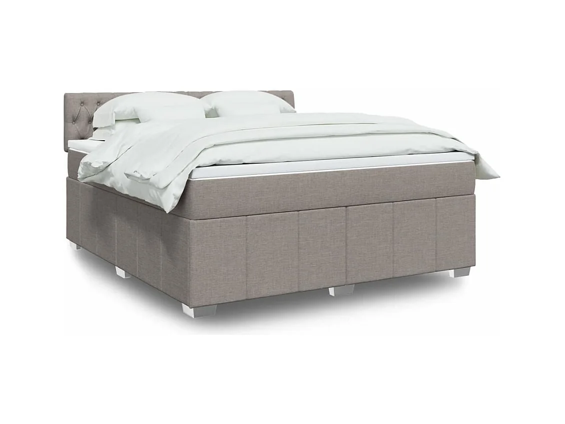 Sommier à lattes de lit avec matelas Taupe 180x200 cm Tissu