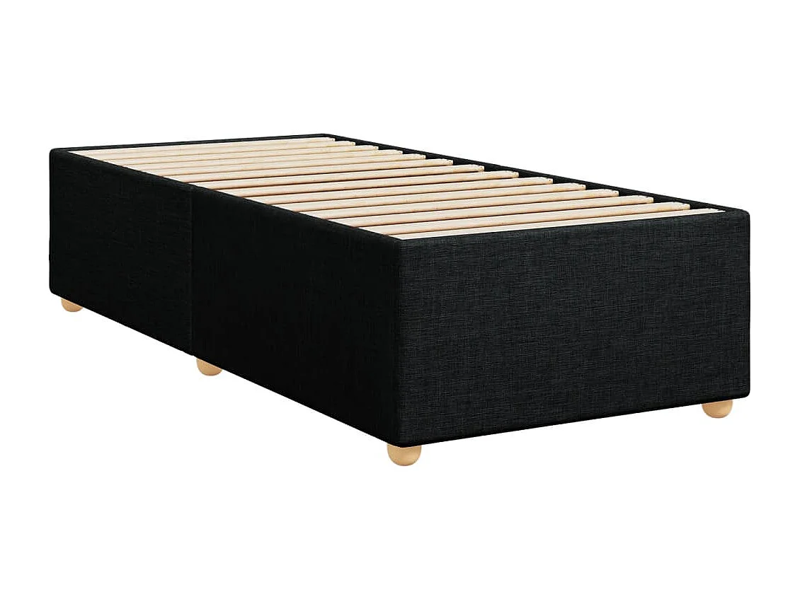 Sommier à lattes de lit avec matelas Noir 90x200 cm Tissu