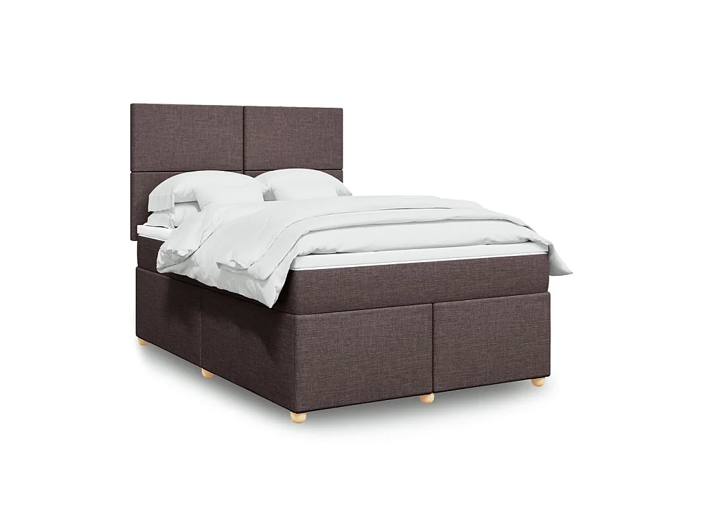 Sommier à lattes de lit avec matelas Marron foncé 140x190 cm