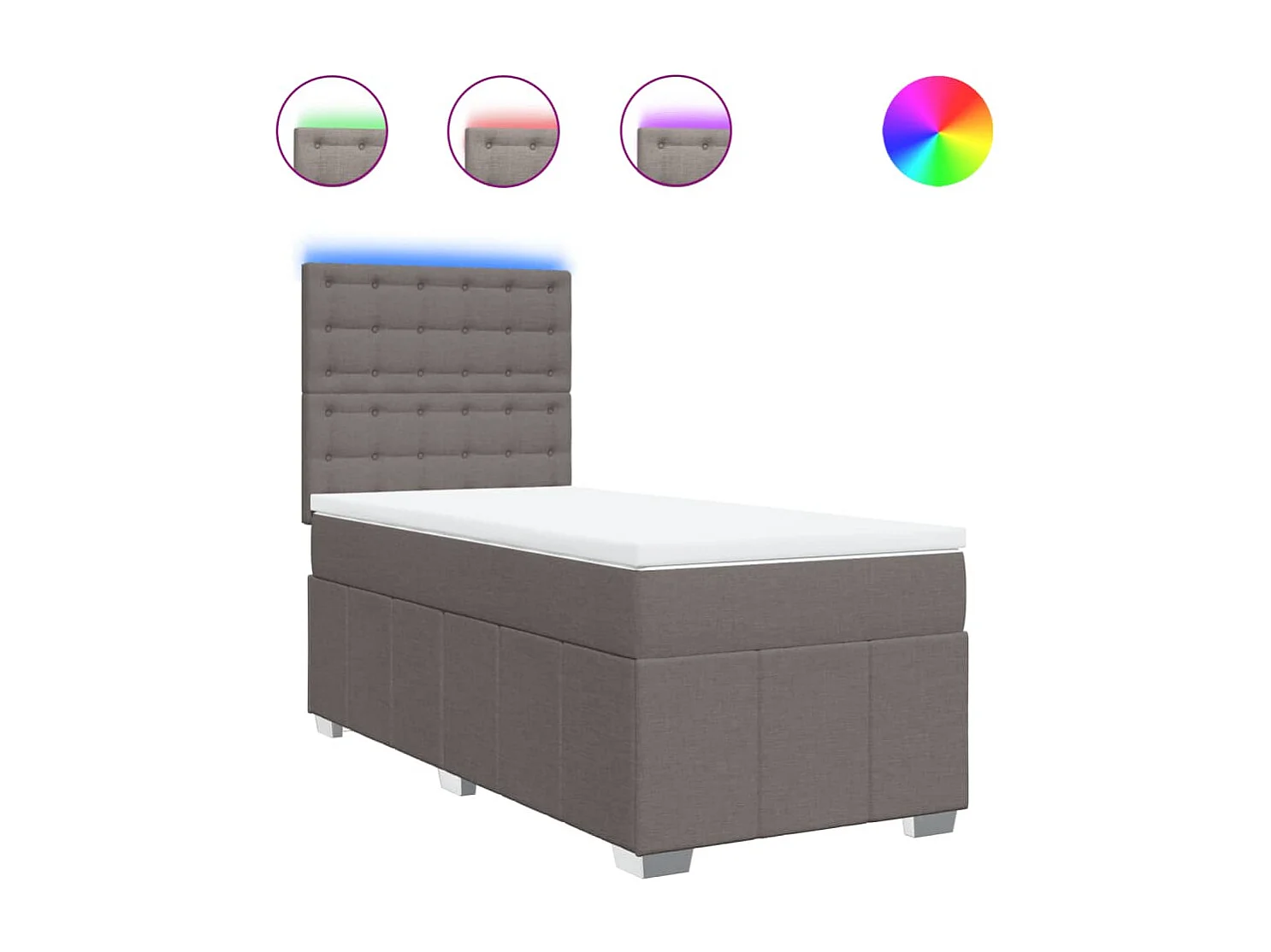 Sommier à lattes de lit avec matelas Taupe 100x200 cm Tissu