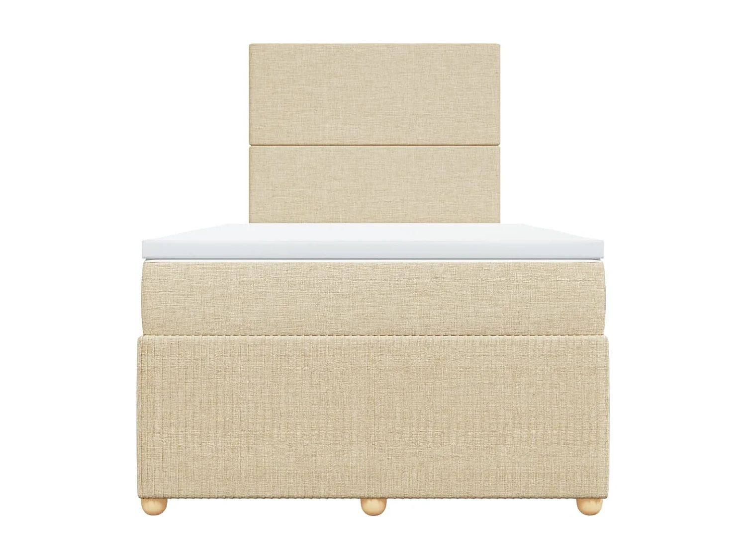 Cama boxspring com colchão 120x190 cm tecido cor creme