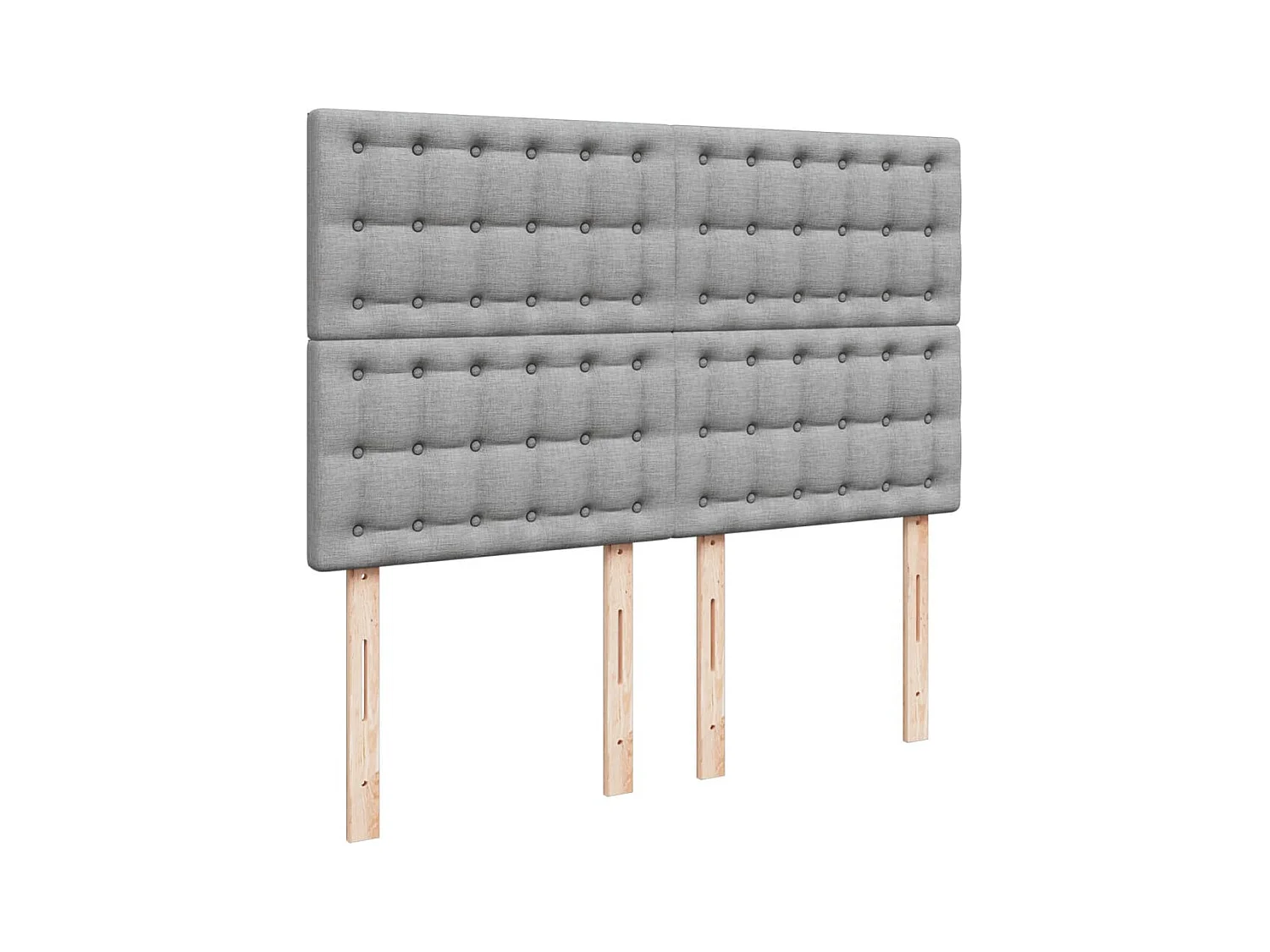 Cama box spring con colchón tela gris claro 140x200 cm