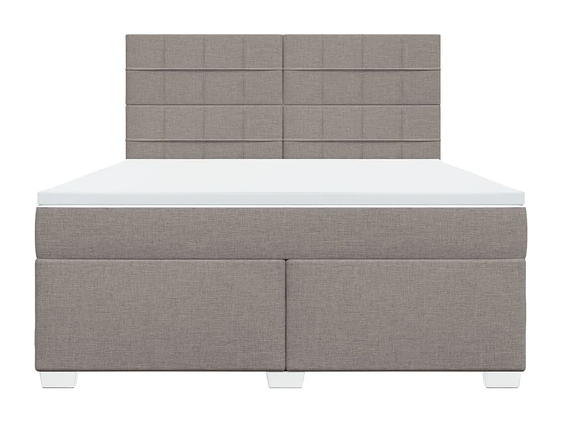 Sommier à lattes de lit avec matelas Taupe 180x200 cm Tissu