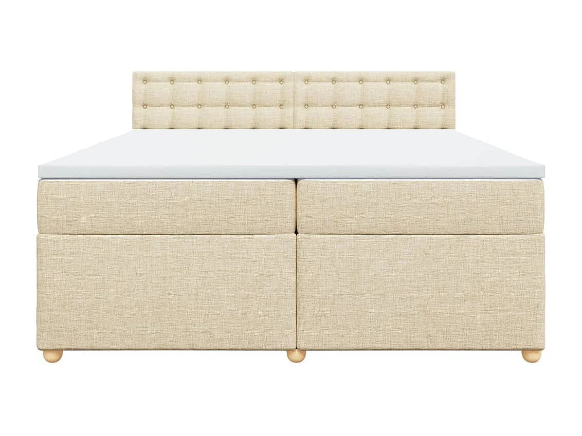 Cama com molas/colchão 200x200 cm tecido cor creme