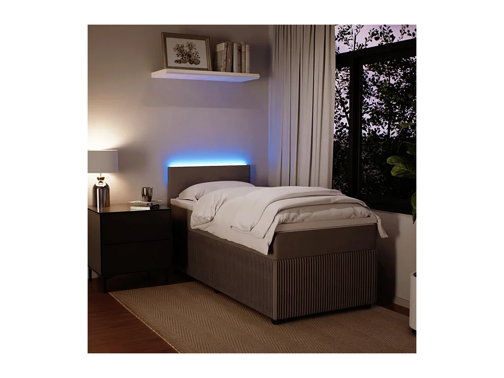 Sommier à lattes de lit et matelas Gris clair 90x200 cm Velours