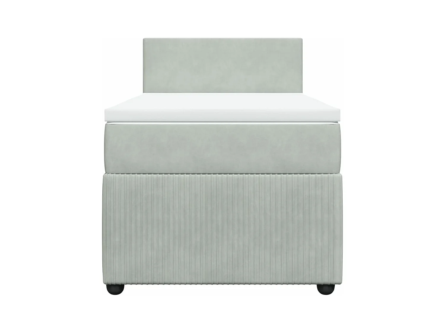 Sommier à lattes de lit et matelas Gris clair 90x200 cm Velours