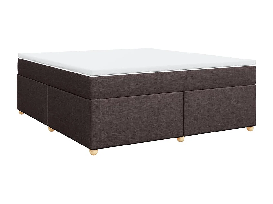 Cama box spring con colchón tela marrón oscuro 180x200 cm