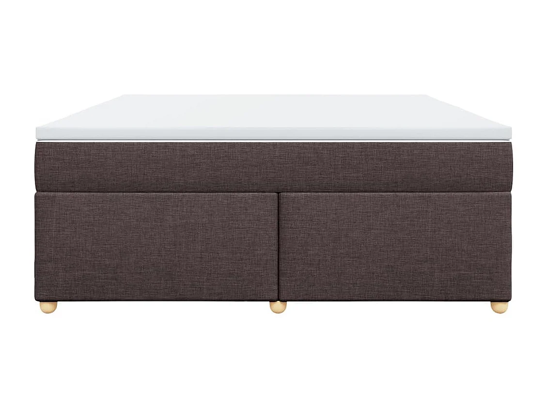 Cama box spring con colchón tela marrón oscuro 180x200 cm