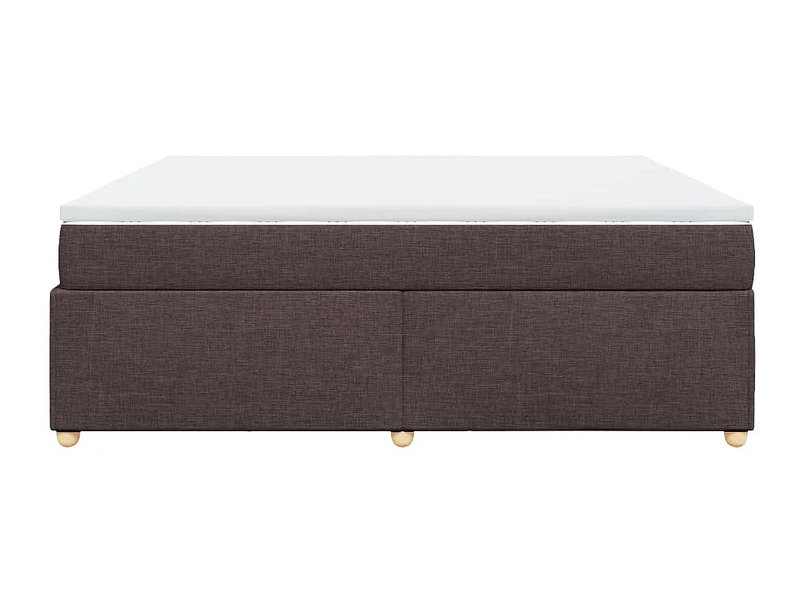 Cama box spring con colchón tela marrón oscuro 180x200 cm