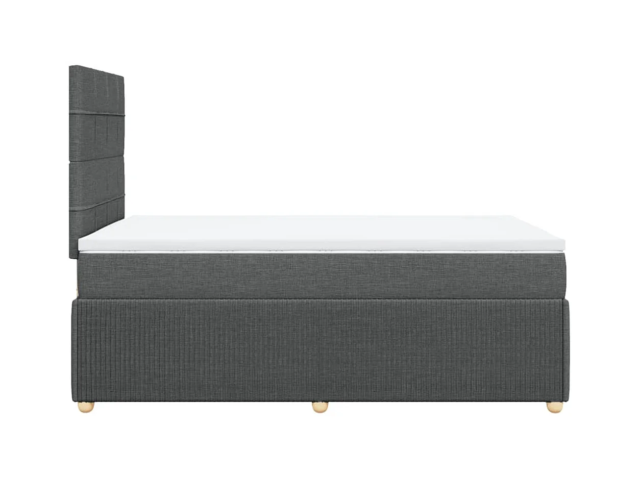 Sommier à lattes de lit avec matelas gris foncé 120x190cm tissu