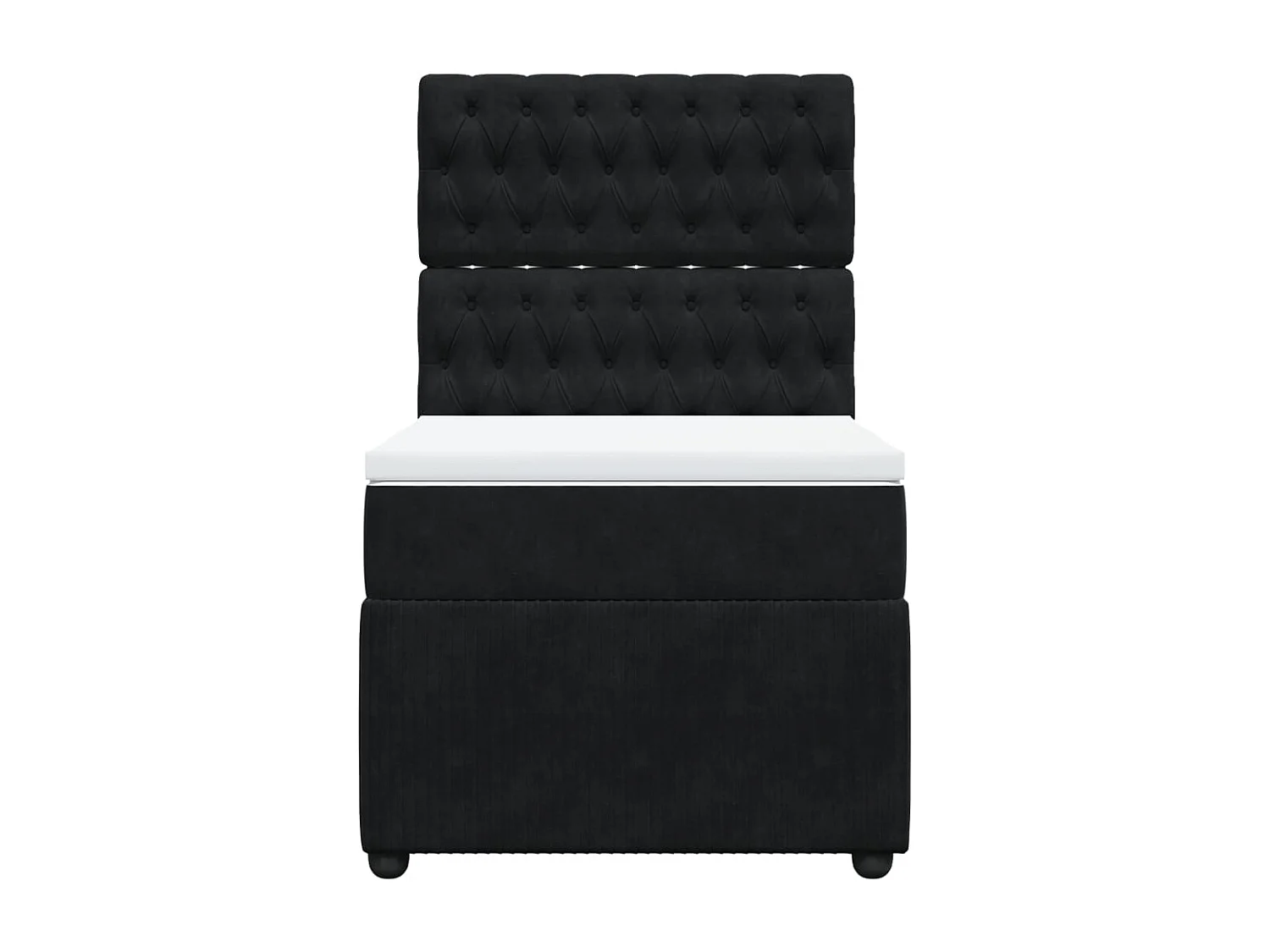 Sommier à lattes de lit avec matelas Noir 90x200 cm Velours