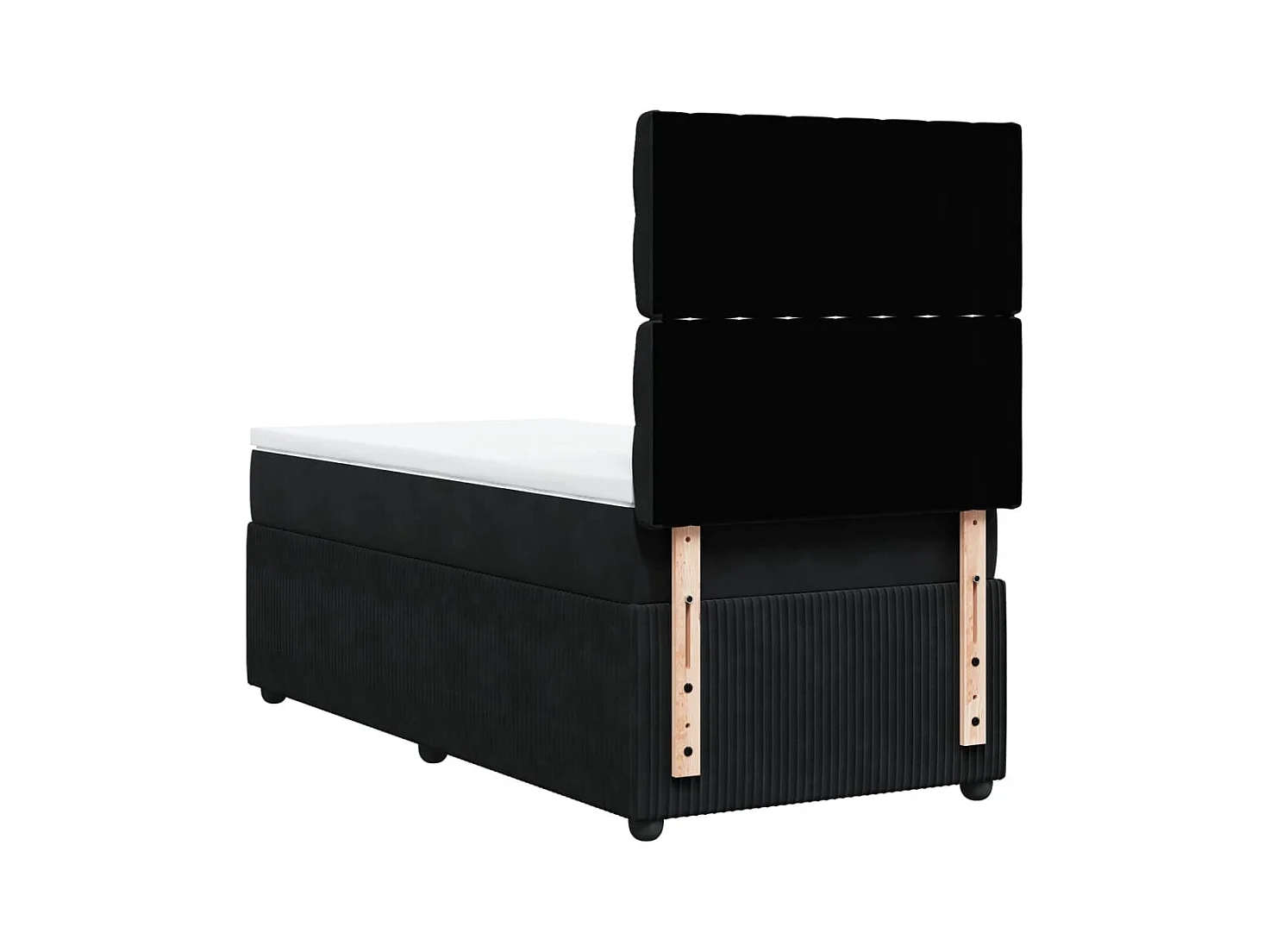 Sommier à lattes de lit avec matelas Noir 90x200 cm Velours