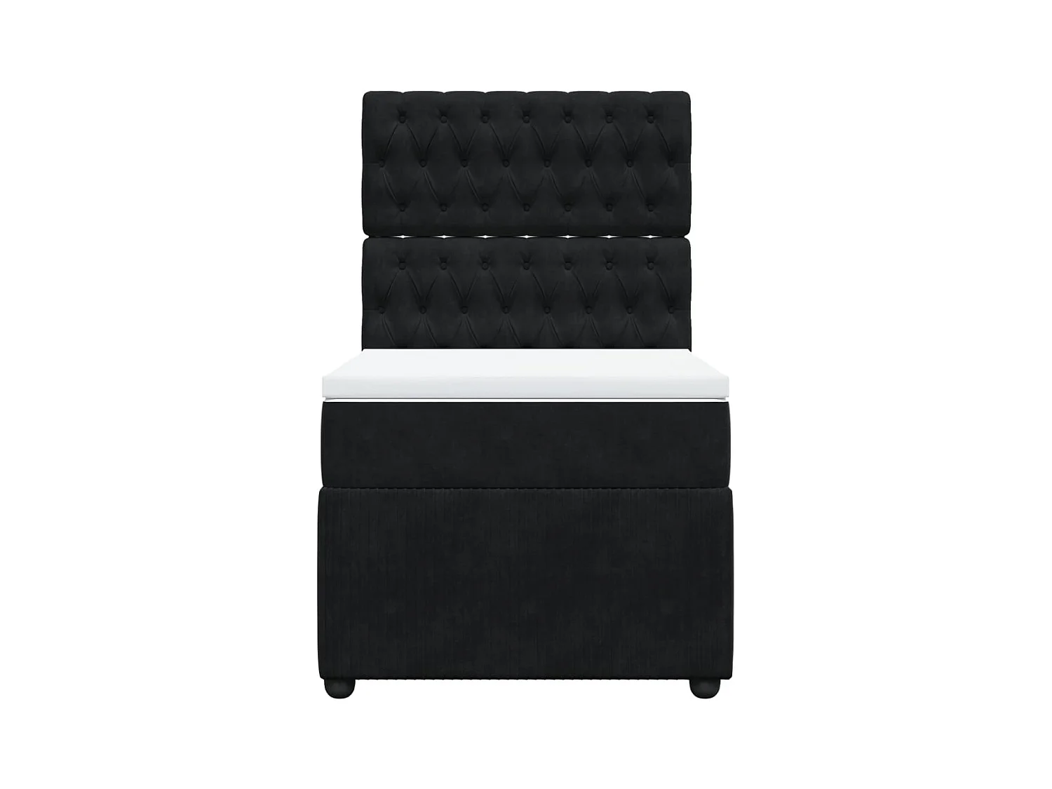 Sommier à lattes de lit avec matelas Noir 90x200 cm Velours