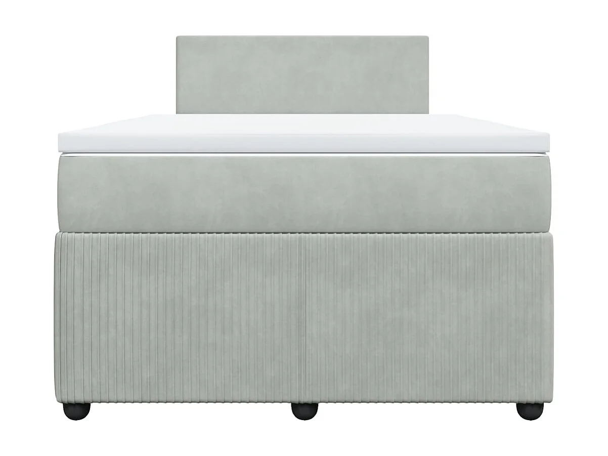 Boxspring met matras fluweel lichtgrijs 120x190 cm