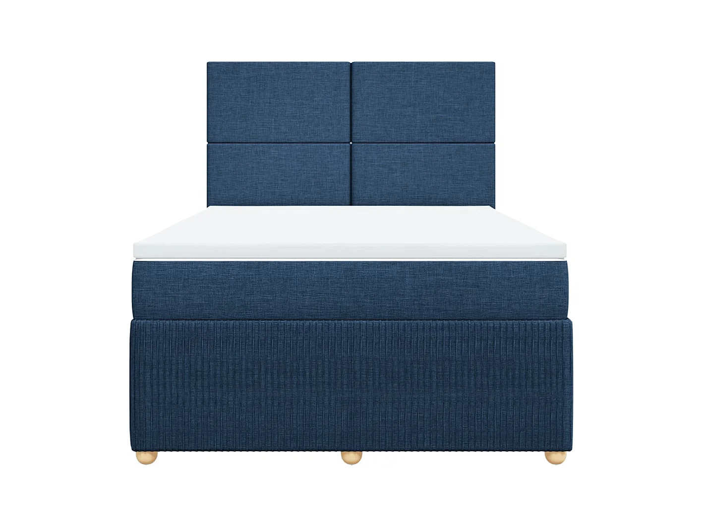 Sommier à lattes de lit avec matelas Bleu 160x200 cm Tissu