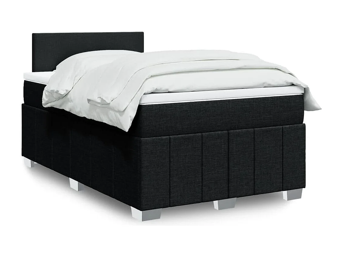 Sommier à lattes de lit avec matelas Noir 120x200 cm Tissu